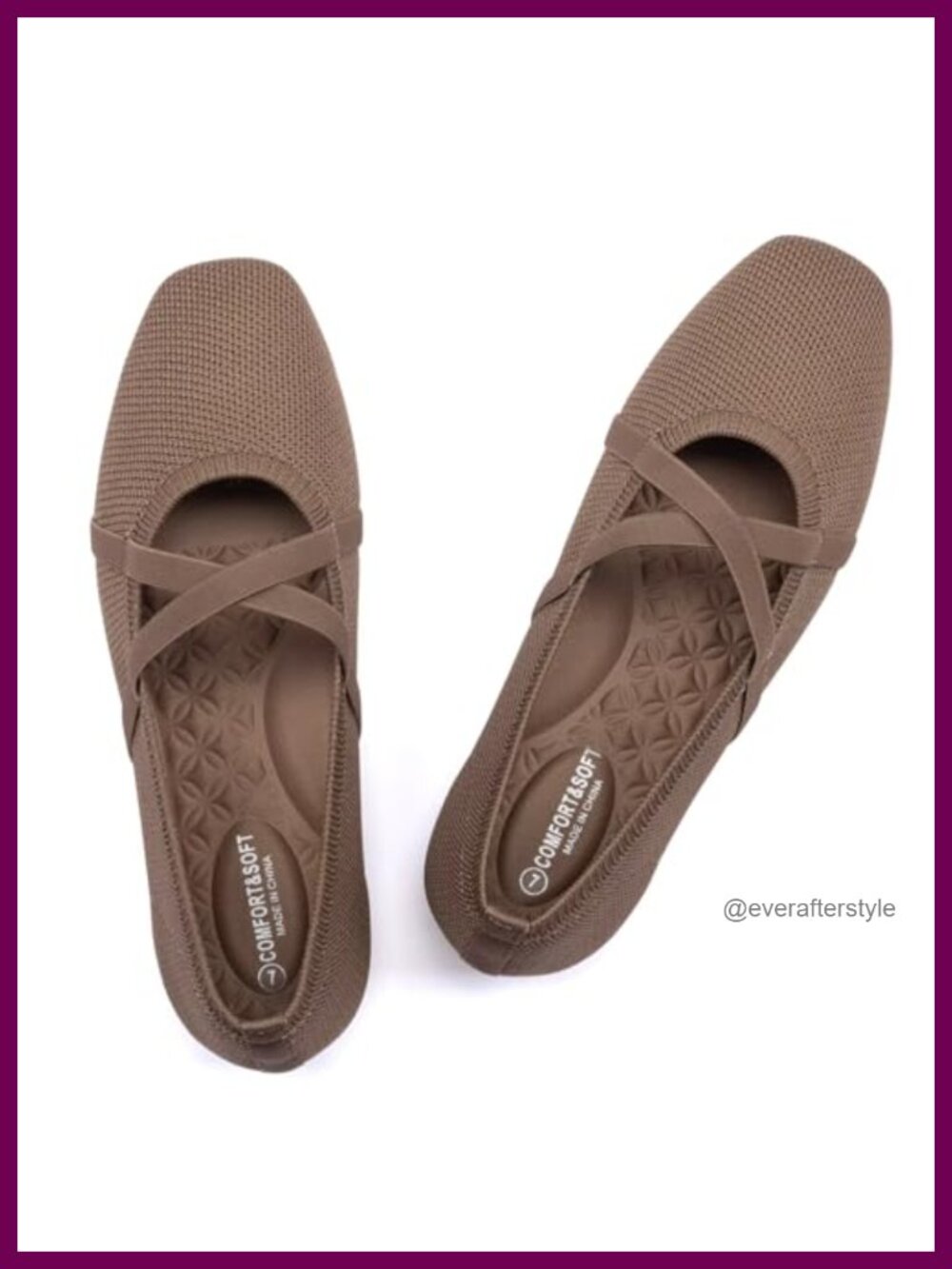 Mary Jane Flats Square Toe Cross Strap Comfortable Dressy Work Shoes